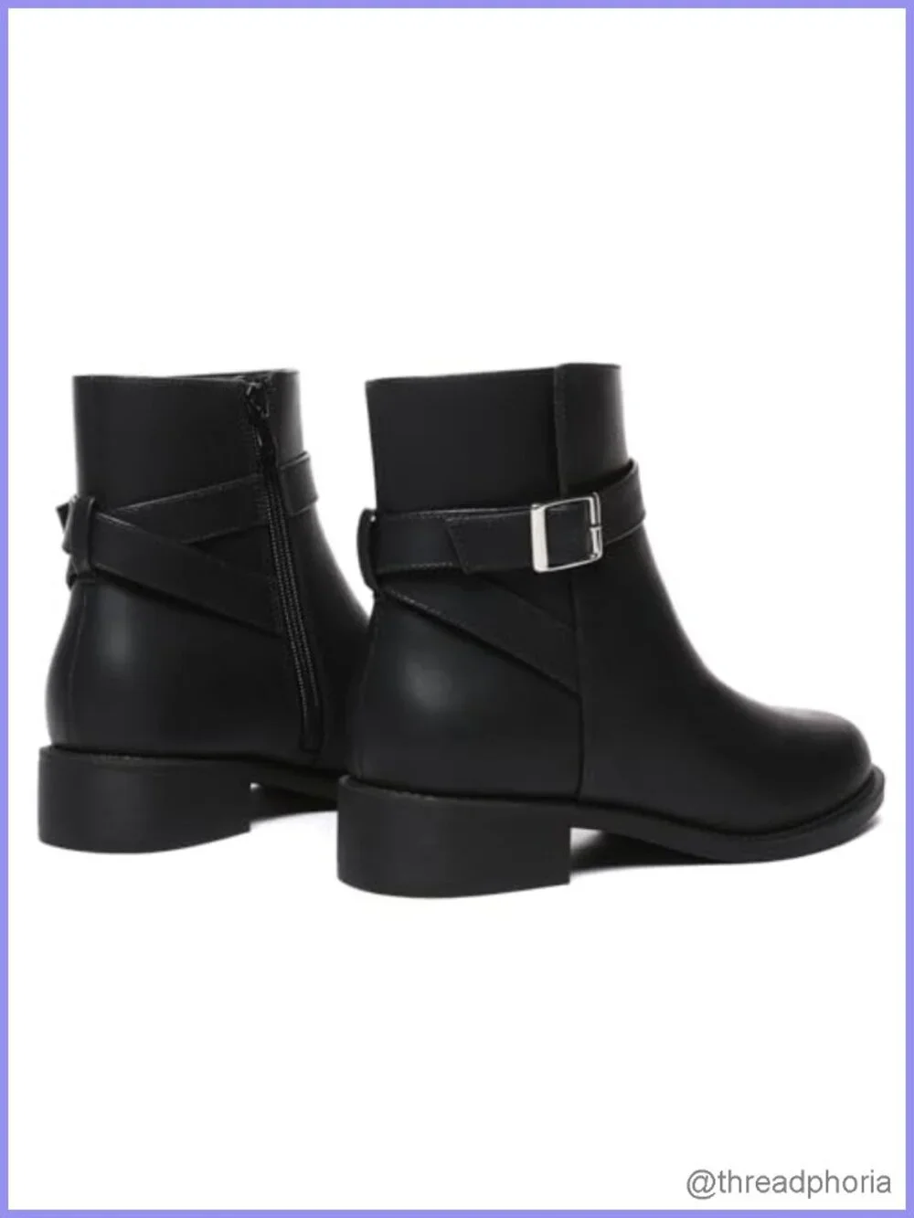 Ankle Boots Women Chunky Low Heel Fall Short Booties Side Zip Round Toe